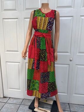 Patchwork Apron Wrap Pinafore Dress Design House Japan